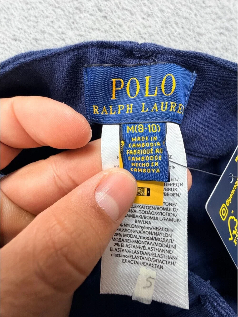 Polo Ralph Lauren Boys Jodhpurs Equestrian Riding Pants M 8-10 Navy Gold Button